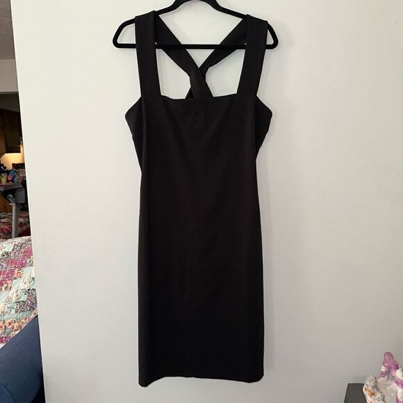 Bar III Womens Black Strappy Back Cocktail Sheath Dress Sleeveless Classy NWT - Picture 3 of 12